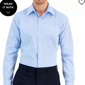 Geoffrey Beene Wrinkle Free Blue Button Down